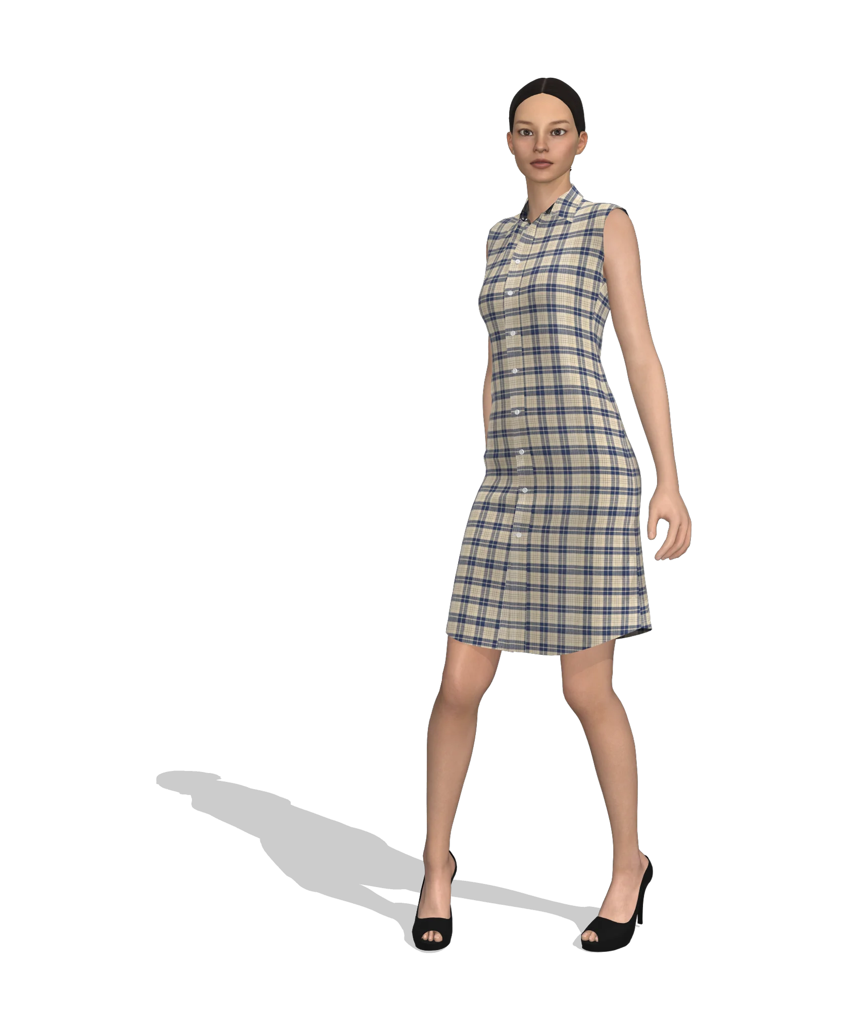 KDscion p30 sleeveless classic fit buttonup dress